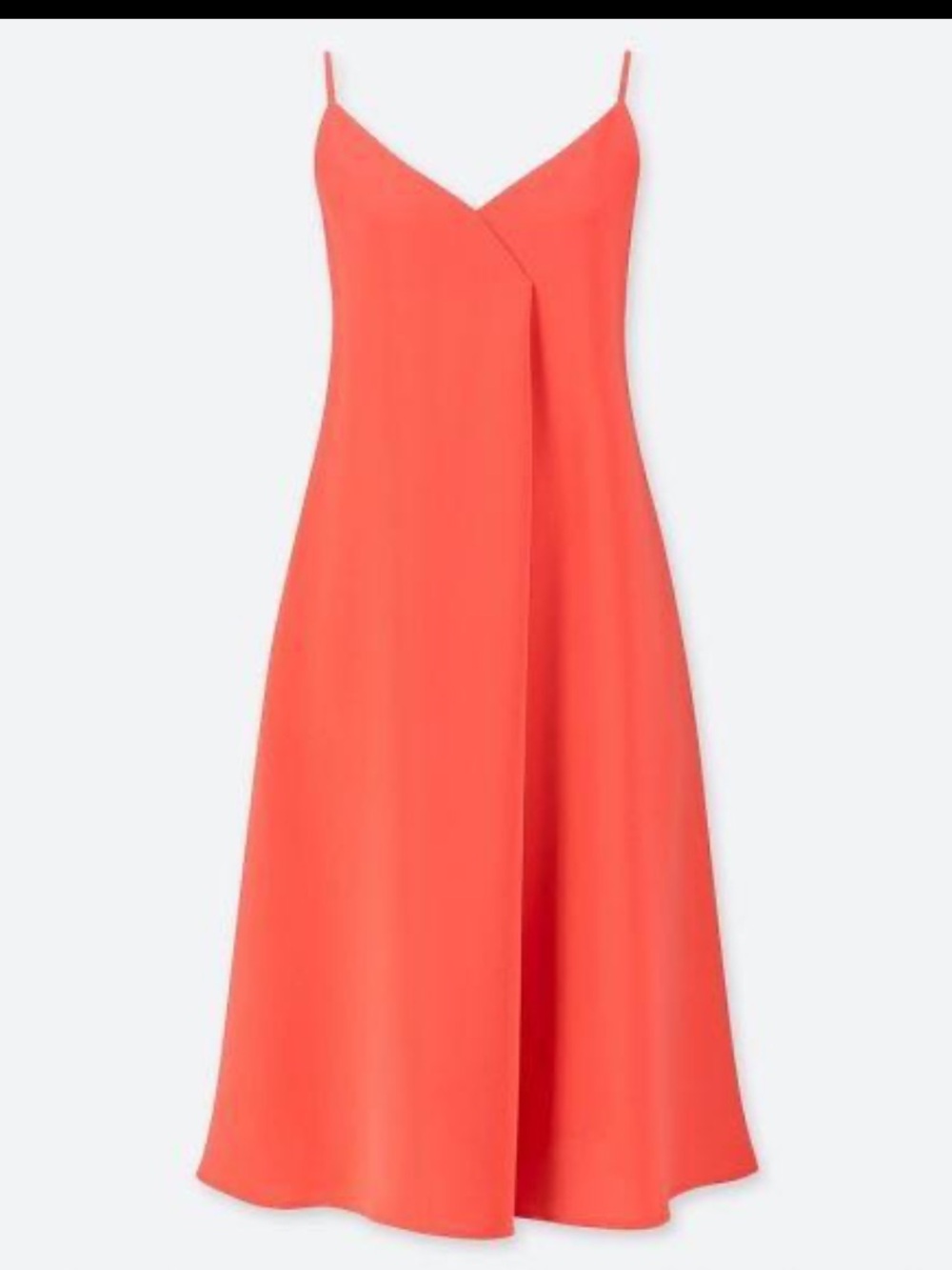 Uniqlo Coral crepe Draped Midi Slip Dress small new with tags